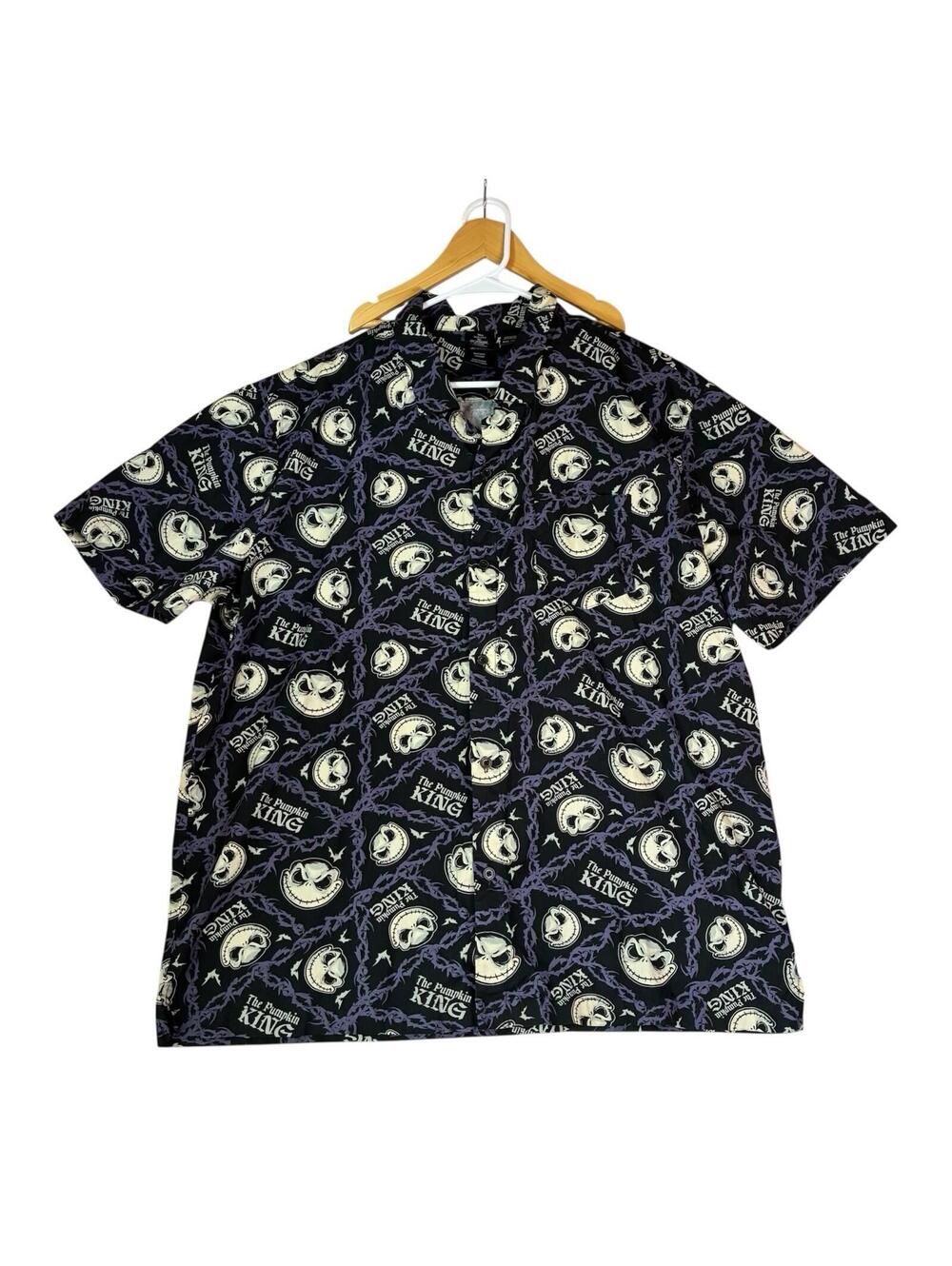 Nightmare Before Christmas All over print Button-Up  XXL black Short Sleeves
